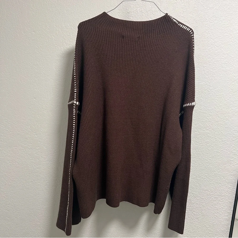 PrettyGarden Women's Chunky Mock Neck Knit Sweater Oversized